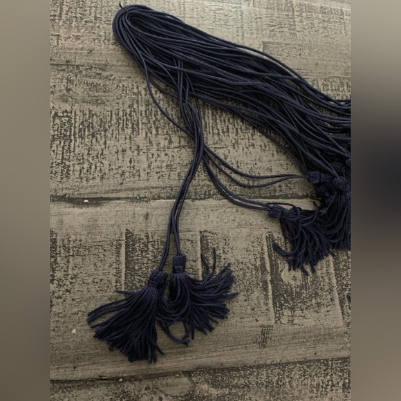 Navy Elastic Tassels, 25 pieces, 8” NWT use with programs, gifts, decor events - Picture 2 of 2